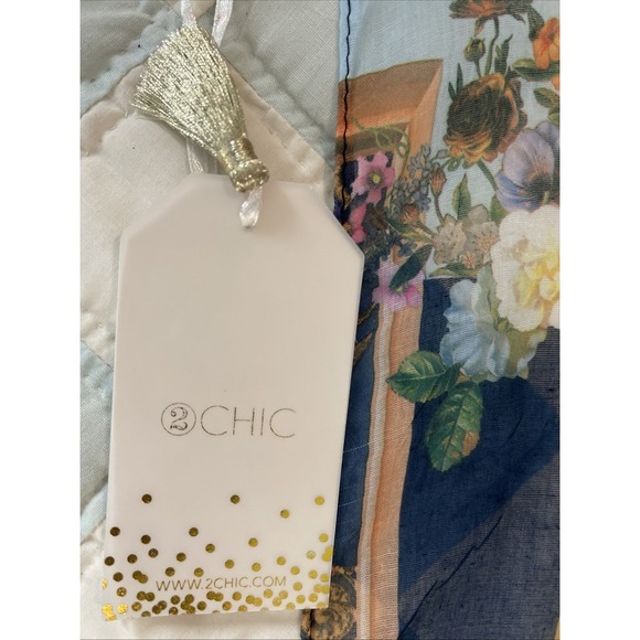 2‎ Chic Large Scarf Cottagecore Royal Floral Fringe - Picture 3 of 16